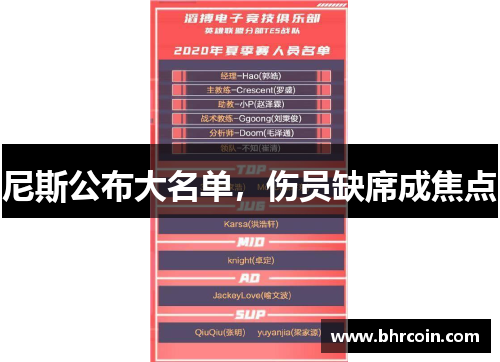 尼斯公布大名单，伤员缺席成焦点